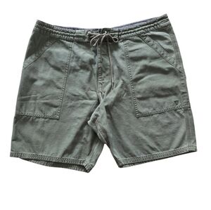 Vissla Olive Green Drawstring Utility Shorts Cotton Surf Skate XL 35-36 Canvas